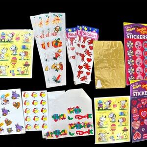 Vintage Sticker Lot – Snoopy, Scratch n Sniff, 80s